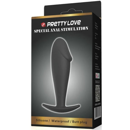 Pretty Love Anal Plug Silicone Penis Form Black | Niks.fi verkkokauppa