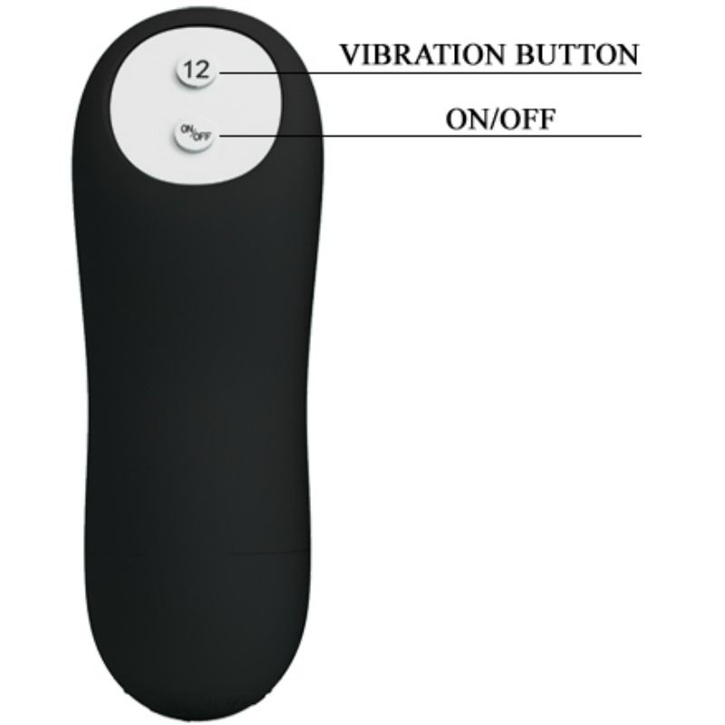 Pretty Love Silicone Anal Plug Penis Form And 12 Vibration Modes Black | Niks.fi verkkokauppa