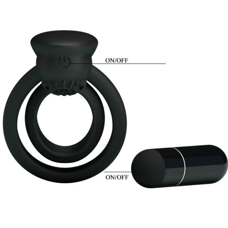 Pretty Love Vibrating Ring With Esther Stimulator | Niks.fi verkkokauppa