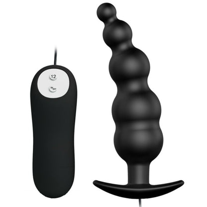 Pretty Love Anal Plug Silicone Extra Stimulation And 12 Vibration Modes Black | Niks.fi verkkokauppa