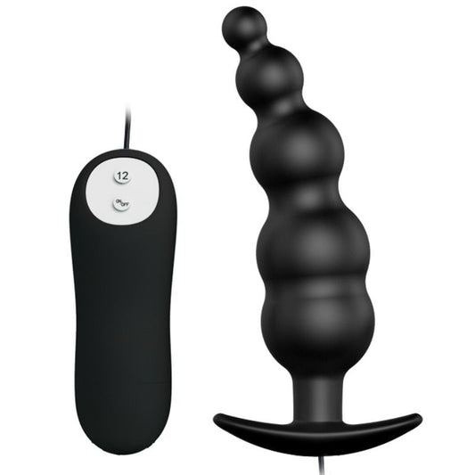 Pretty Love Anal Plug Silicone Extra Stimulation And 12 Vibration Modes Black | Niks.fi verkkokauppa