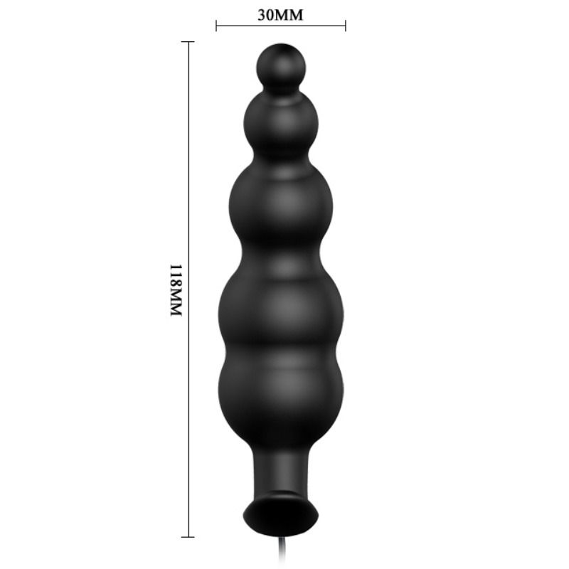 Pretty Love Anal Plug Silicone Extra Stimulation And 12 Vibration Modes Black | Niks.fi verkkokauppa