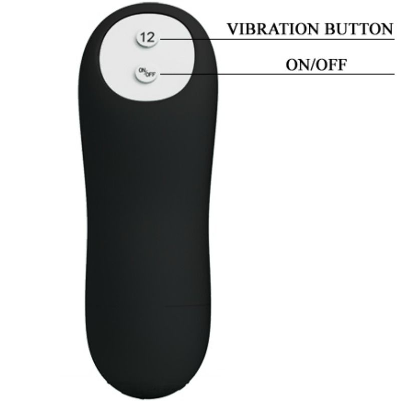 Pretty Love Anal Plug Silicone Extra Stimulation And 12 Vibration Modes Black | Niks.fi verkkokauppa