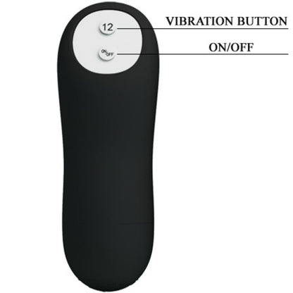 Pretty Love Anal Plug Silicone Extra Stimulation And 12 Vibration Modes Black | Niks.fi verkkokauppa
