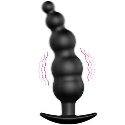 Pretty Love Anal Plug Silicone Extra Stimulation And 12 Vibration Modes Black | Niks.fi verkkokauppa