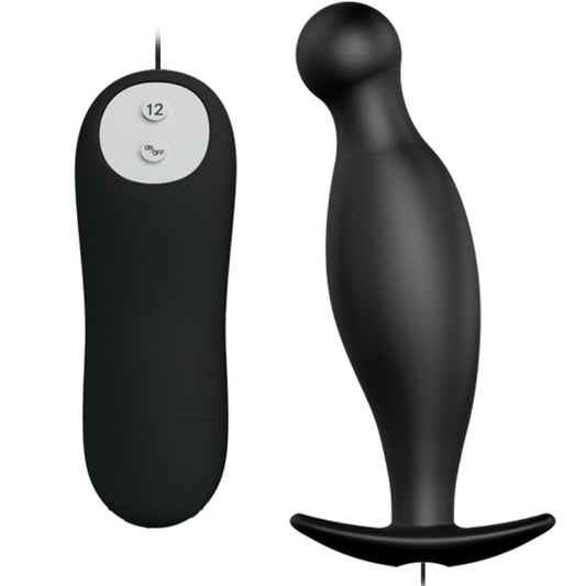 Pretty Love Silicone Anal Plug 12 Vibration Modes Black | Niks.fi verkkokauppa
