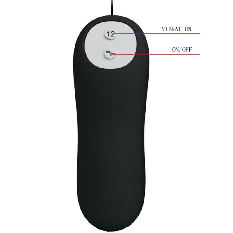 Pretty Love Silicone Anal Plug 12 Vibration Modes Black | Niks.fi verkkokauppa