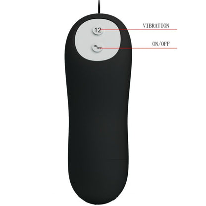 Pretty Love Silicone Anal Plug 12 Vibration Modes Black | Niks.fi verkkokauppa