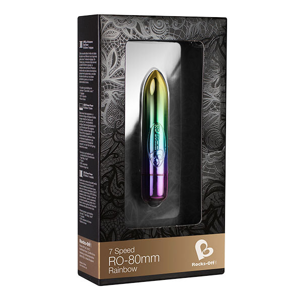 Rocks-Off Ro-80Mm 7-Speed Rainbow | Niks.fi verkkokauppa