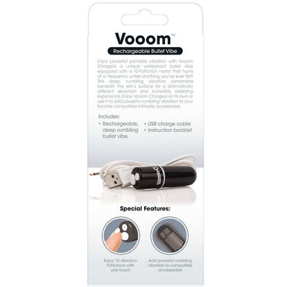 Screaming O Rechargeable Vibrating Bullet Vooom Black | Niks.fi verkkokauppa