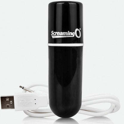 Screaming O Rechargeable Vibrating Bullet Vooom Black | Niks.fi verkkokauppa