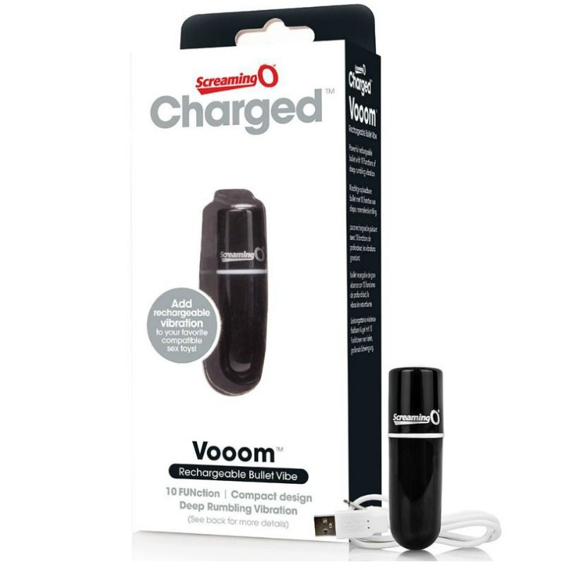 Screaming O Rechargeable Vibrating Bullet Vooom Black | Niks.fi verkkokauppa