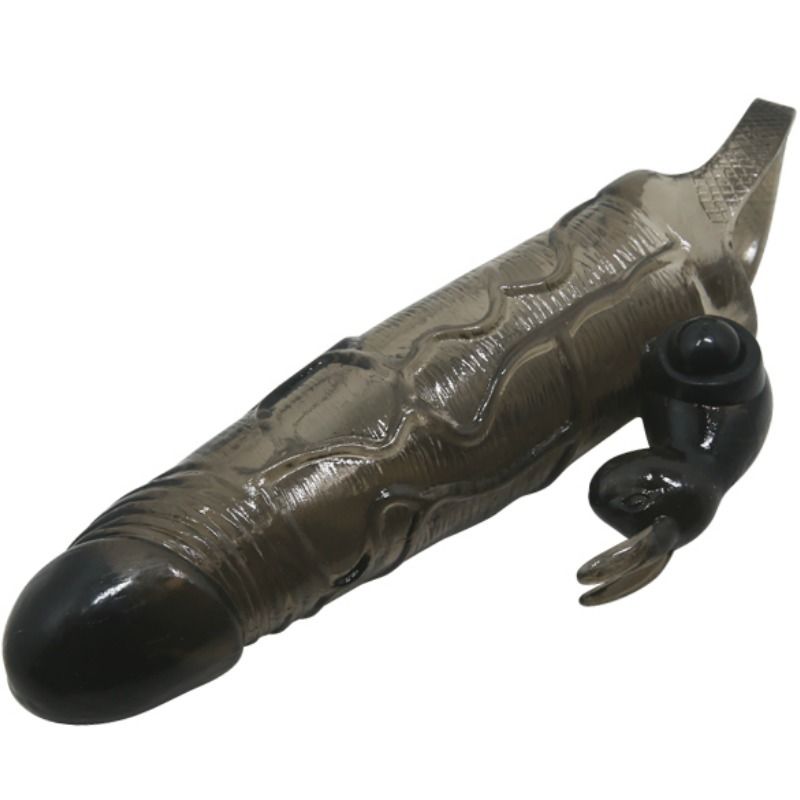 Baile Brave Man Penis Cover With Rabbit Black 16.5 Cm | Niks.fi verkkokauppa