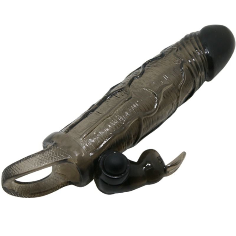 Baile Brave Man Penis Cover With Rabbit Black 16.5 Cm | Niks.fi verkkokauppa