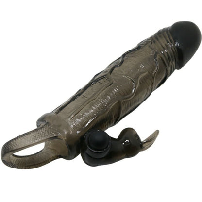 Baile Brave Man Penis Cover With Rabbit Black 16.5 Cm | Niks.fi verkkokauppa