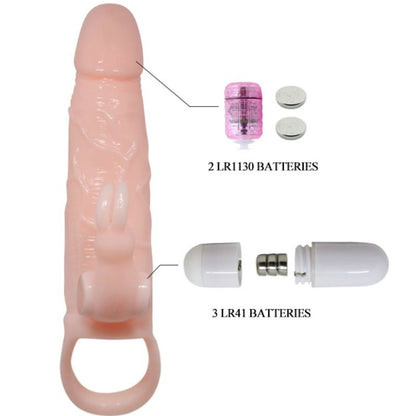 Baile Brave Man Penis Cover With Rabbit And Double Engine Flesh 16.5 Cm | Niks.fi verkkokauppa