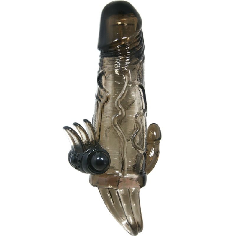 Baile Brave Man Penis Cover With Clit And Anal Stimulation Double Bullet Black 16.5 Cm | Niks.fi verkkokauppa
