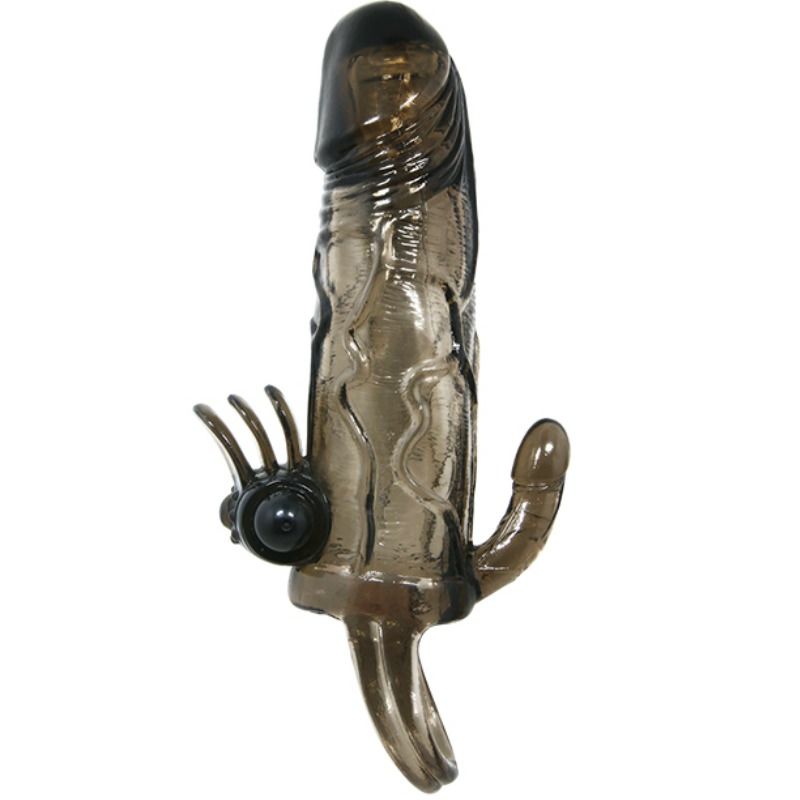 Baile Brave Man Penis Cover With Clit And Anal Stimulation Double Bullet Black 16.5 Cm | Niks.fi verkkokauppa