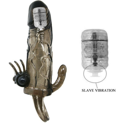 Baile Brave Man Penis Cover With Clit And Anal Stimulation Double Bullet Black 16.5 Cm | Niks.fi verkkokauppa
