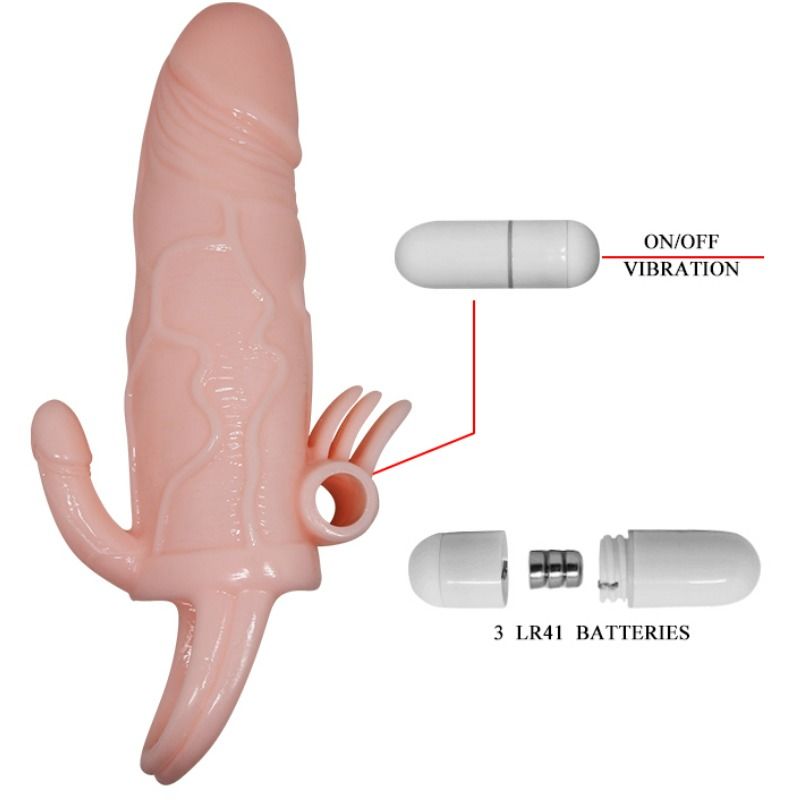 Baile Brave Man Penis Cover With Clit And Anal Stimulation Flesh 16.5 Cm | Niks.fi verkkokauppa