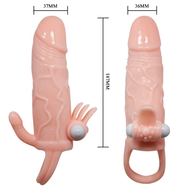 Baile Brave Man Penis Cover With Clit And Anal Stimulation Flesh 16.5 Cm | Niks.fi verkkokauppa