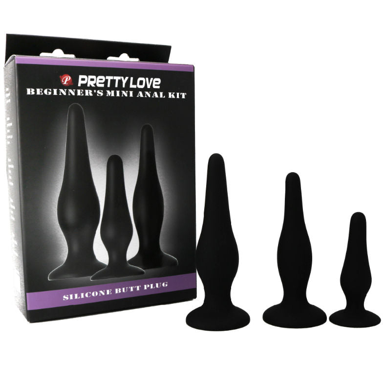 Pretty Love Anal Plugs Silicone Initiation Kit | Niks.fi verkkokauppa