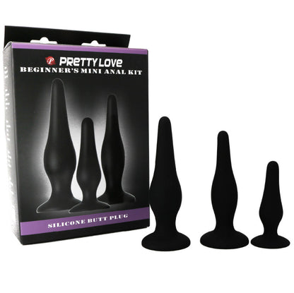 Pretty Love Anal Plugs Silicone Initiation Kit | Niks.fi verkkokauppa