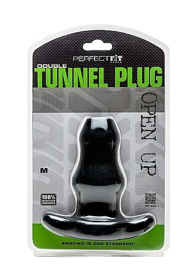 Perfect Fit Brand Double Tunnel Plug Medium Black | Niks.fi verkkokauppa