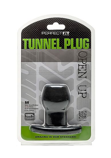Perfect Fit Brand Ass Tunnel Plug Silicone Black M | Niks.fi verkkokauppa