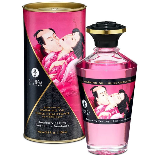Shunga Heat Effect Massage Oil Intense Raspberry Flavor 100 Ml | Niks.fi verkkokauppa