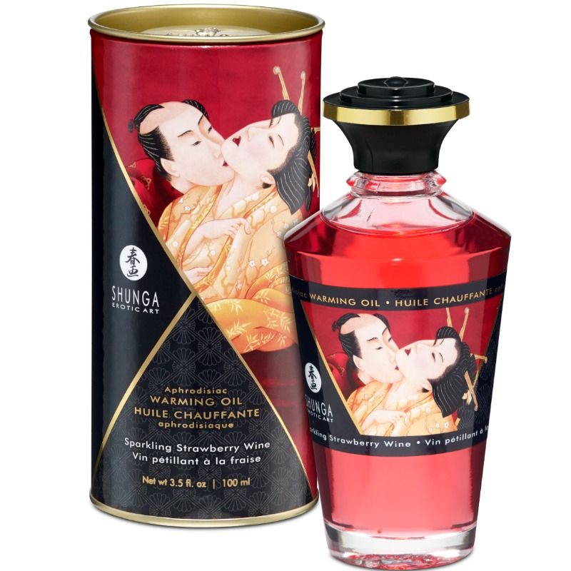 Shunga Strawberries And Cava Heat Effect Massage Oil 100 Ml | Niks.fi verkkokauppa
