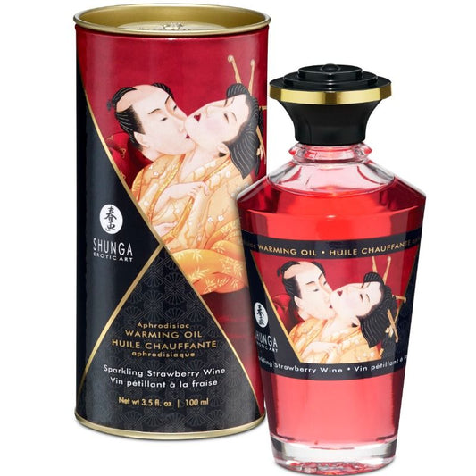 Shunga Strawberries And Cava Heat Effect Massage Oil 100 Ml | Niks.fi verkkokauppa