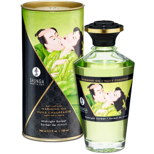 Shunga Massage Oil With Heat Effect Midnight Sorbt Flavor 100 Ml | Niks.fi verkkokauppa