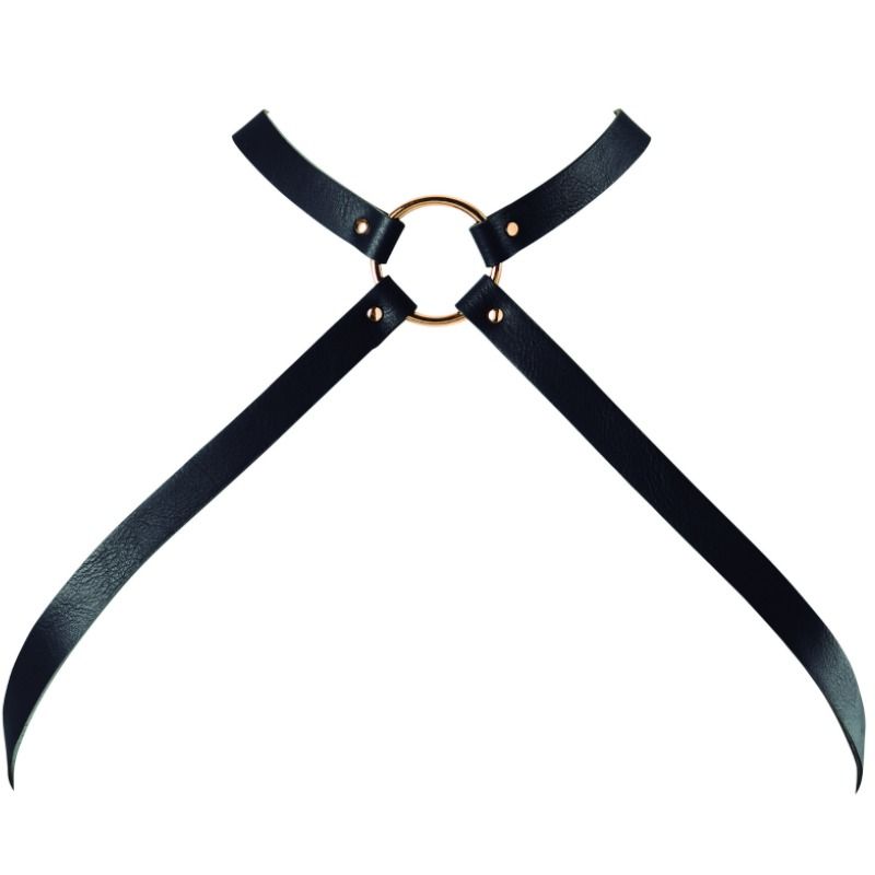 Bijoux Indiscrets Maze Crossed Chest Harness Black | Niks.fi verkkokauppa