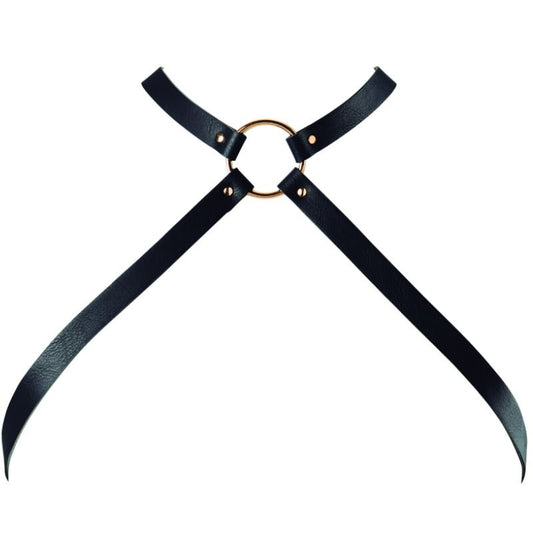 Bijoux Indiscrets Maze Crossed Chest Harness Black | Niks.fi verkkokauppa