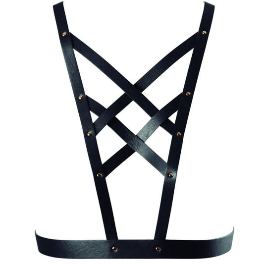 Bijoux Indiscrets Maze Crossed Harness With Neckline Black | Niks.fi verkkokauppa