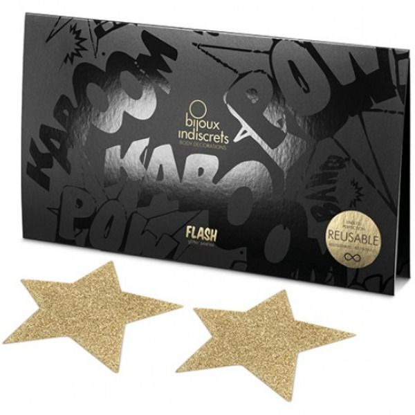 Bijoux Indiscrets Flash Golden Star Nipple Covers | Niks.fi verkkokauppa