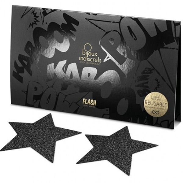 Bijoux Indiscrets Flash Black Star Nipple Caps | Niks.fi verkkokauppa