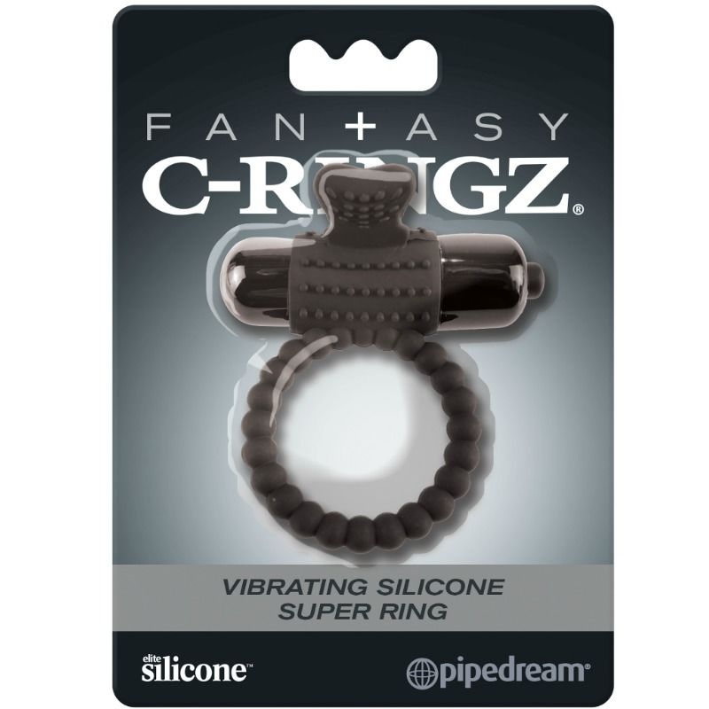 Fantasy C-Ringz Black Silicone Vibrating Ring | Niks.fi verkkokauppa