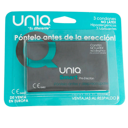 Uniq Smart Latex Free Pre-Erection Condoms 3 Units | Niks.fi verkkokauppa