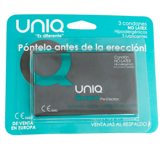 Uniq Smart Latex Free Pre-Erection Condoms 3 Units | Niks.fi verkkokauppa