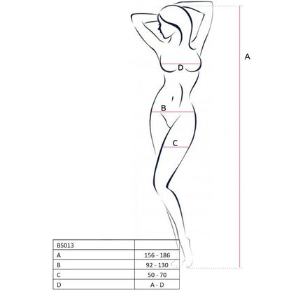 Passion Woman Bs013 White Bodystocking One Size | Niks.fi verkkokauppa
