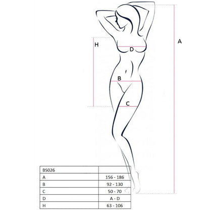 Passion Woman Bs026 Black Dress Style Bodystocking One Size | Niks.fi verkkokauppa