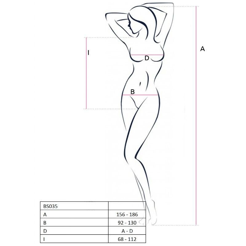 Passion Woman Bs035 White Bodystocking One Size | Niks.fi verkkokauppa