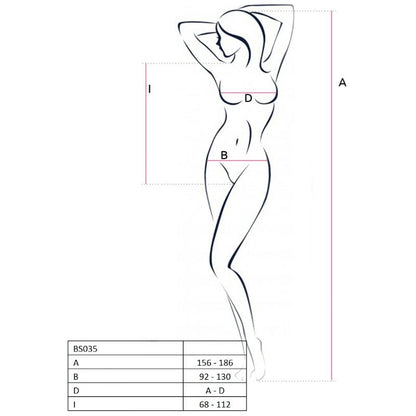 Passion Woman Bs035 White Bodystocking One Size | Niks.fi verkkokauppa