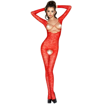 Passion Woman Bs031 Red Bodystocking One Size | Niks.fi verkkokauppa