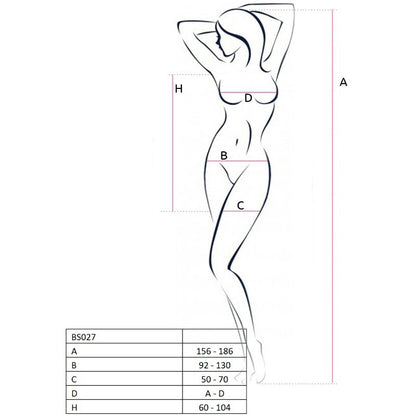 Passion Woman Bs027 Black Dress Style Bodystocking One Size | Niks.fi verkkokauppa