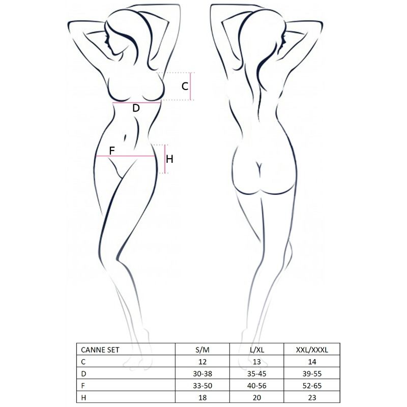 Passion Woman Canne Set Black Size S/M | Niks.fi verkkokauppa