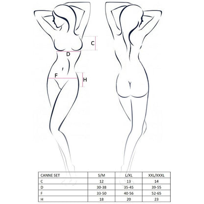 Passion Woman Canne Set Black Size S/M | Niks.fi verkkokauppa