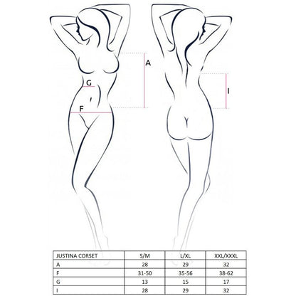 Passion Woman Justina Black Corset Size S/M | Niks.fi verkkokauppa